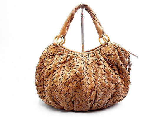 miu miu braided leather gold hardware, tote bag