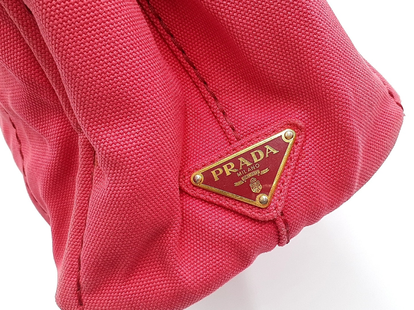 PRADA Kanapa Pink Gold Hardware Triangle Plate Handbag