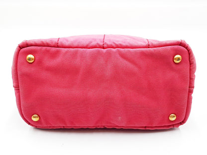 PRADA Kanapa Pink Gold Hardware Triangle Plate Handbag
