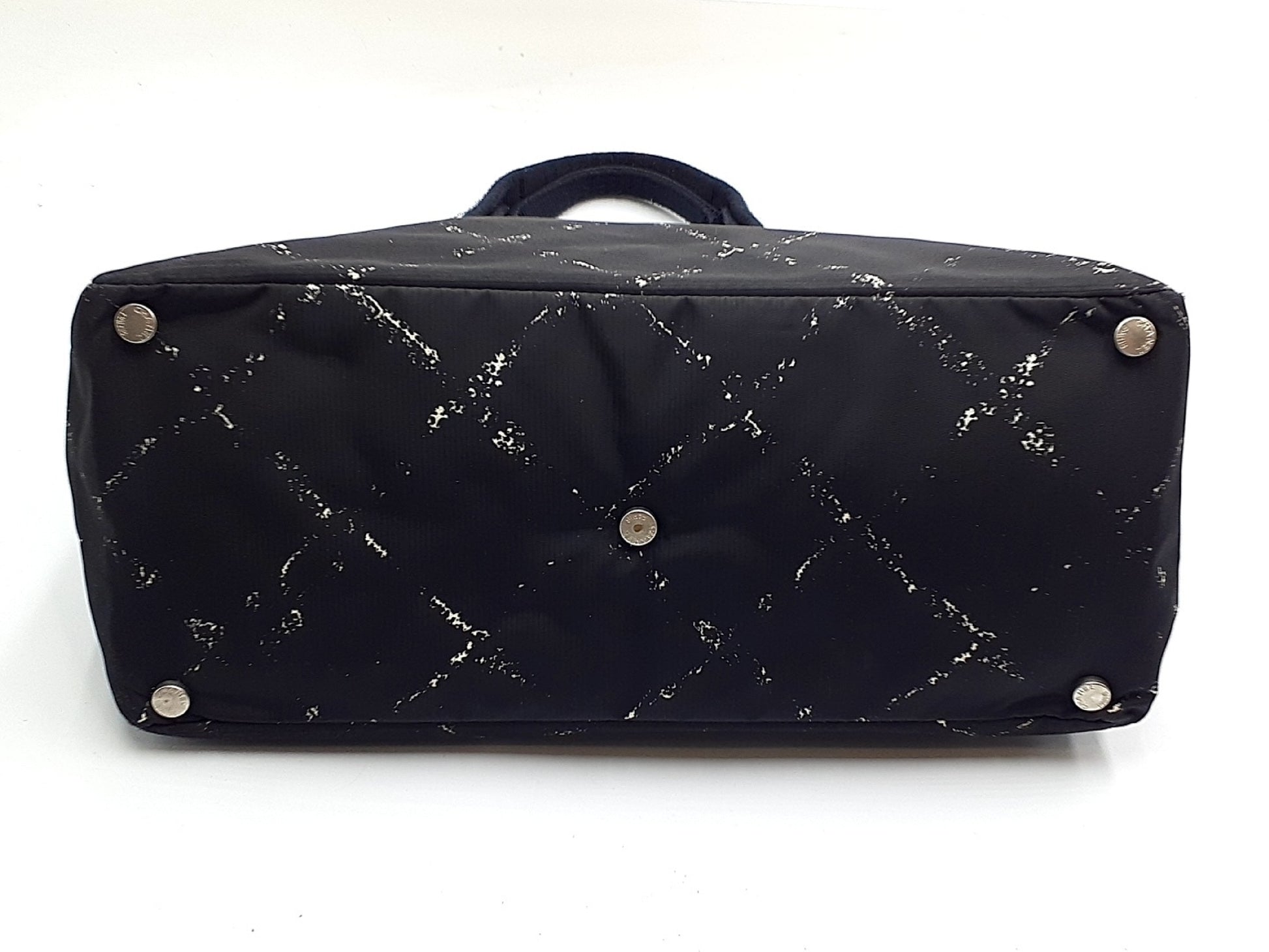 CHANEL Old Travelline Black Nylon Tote Bag