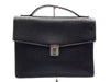 Salvatore Ferragamo Leather Black Silver Hardware Business Bag