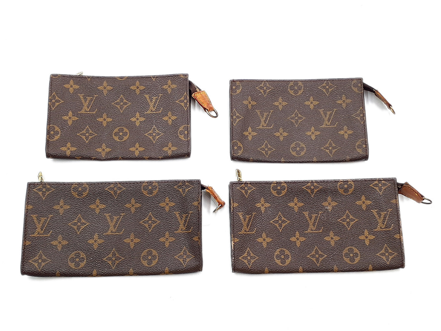 LOUIS VUITTON 4-Piece Set Monogram Bucket Pouch Pouch