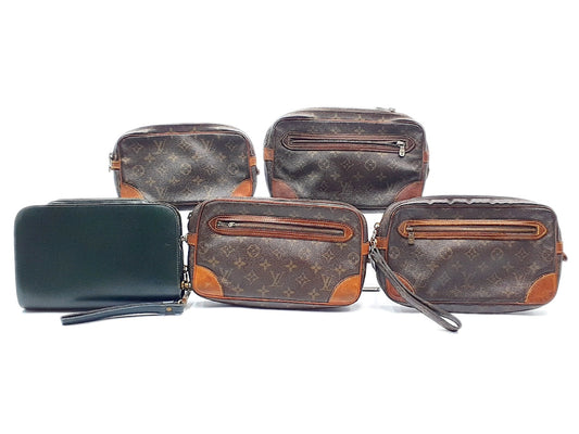 LOUIS VUITTON 5-Piece Set Monogram Marli Dragone Taiga Baikal Second Bag Second Bag