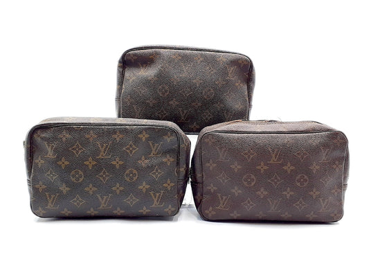 LOUIS VUITTON 3-Piece Set Monogram True Toilette 23 Second Bag
