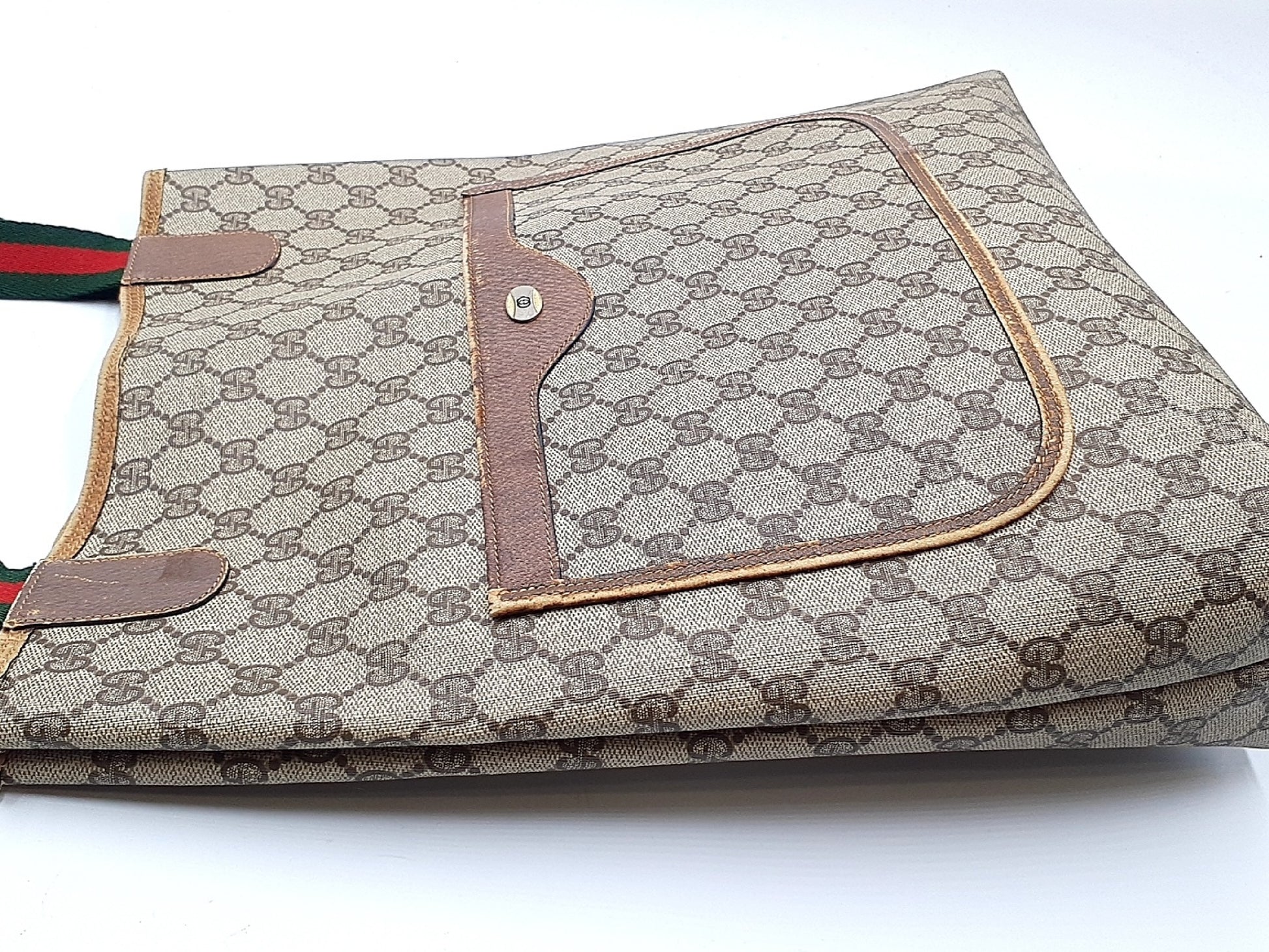 GUCCI 3-Piece Set GG Supreme Sherry Line Leather Tote Tote Tote Bag