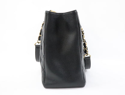 CHANEL CHANEL GST Caviar Skin Chain Tote Bag Black 18th Gold Fittings A50995 Tote Bag