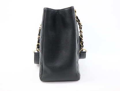 CHANEL CHANEL GST Caviar Skin Chain Tote Bag Black 18th Gold Fittings A50995 Tote Bag