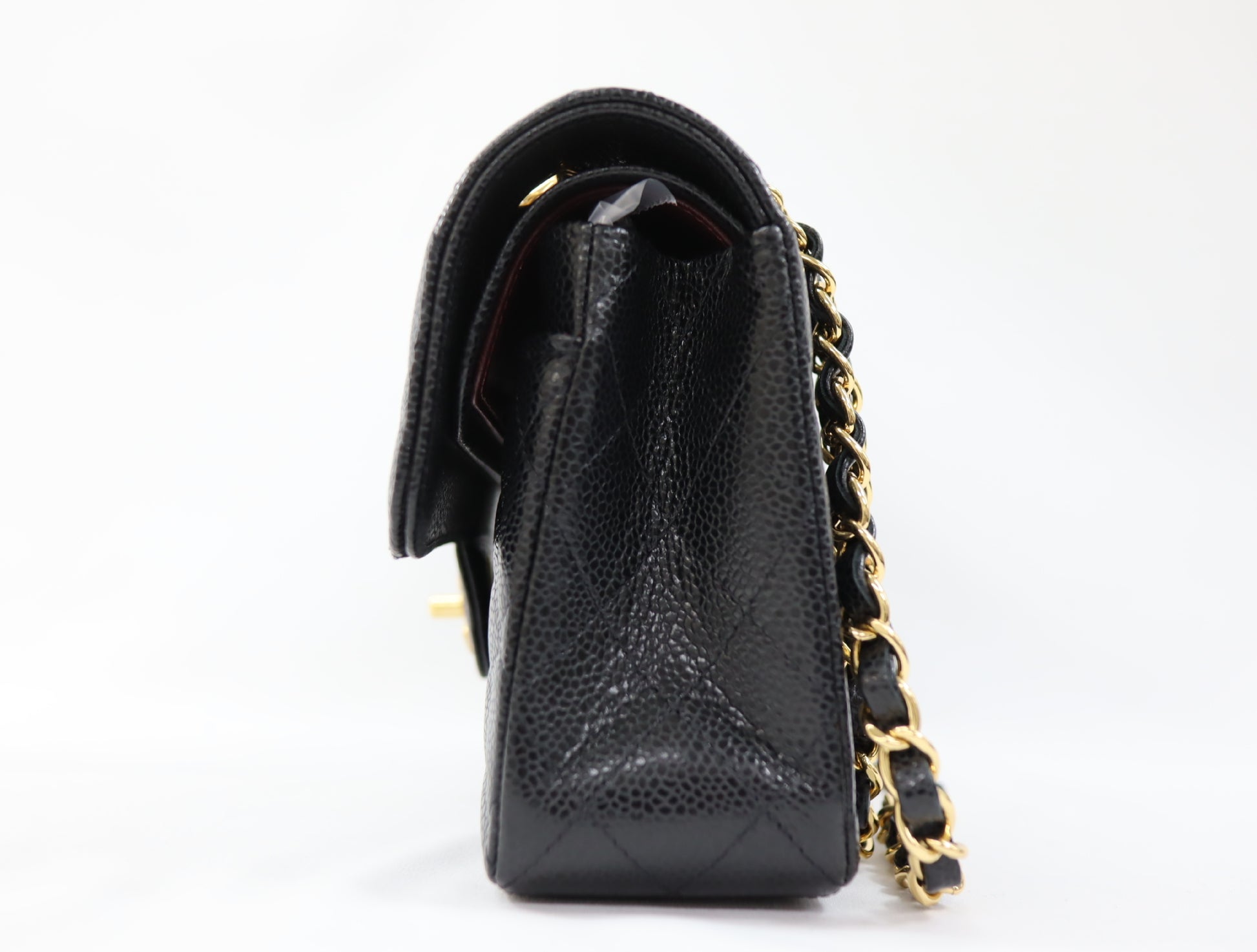 CHANEL CHANEL Matlasse 23 Small Caviar Skin Double Flap ID Tip Random Plate Gold Fittings A01113 Shoulder Bag