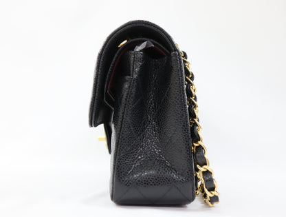 CHANEL CHANEL Matlasse 23 Small Caviar Skin Double Flap ID Tip Random Plate Gold Fittings A01113 Shoulder Bag