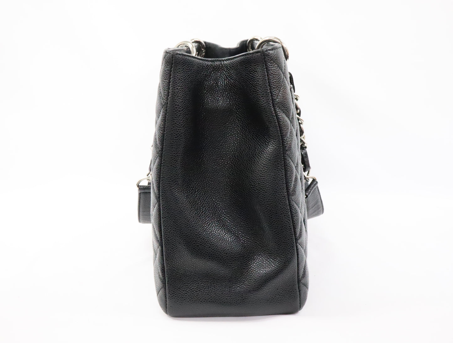 CHANEL CHANEL GST XL Caviar Skin Chain Tote Bag Black 16th Silver Hardware A66865 Shoulder Bag