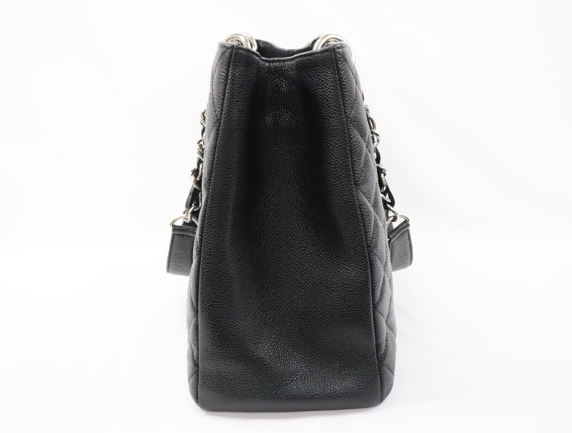 CHANEL CHANEL GST XL Caviar Skin Chain Tote Bag Black 16th Silver Hardware A66865 Shoulder Bag