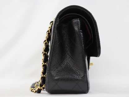 CHANEL CHANEL Matlasse 23 Small Caviar Skin Double Flap Black Series 29 Gold Fittings A01113 Shoulder Bag