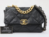 CHANEL CHANEL 19 Maxi Lambskin Chain Shoulder Bag Black Gold x Silver Fittings 29th Series AS1162 Shoulder Bag