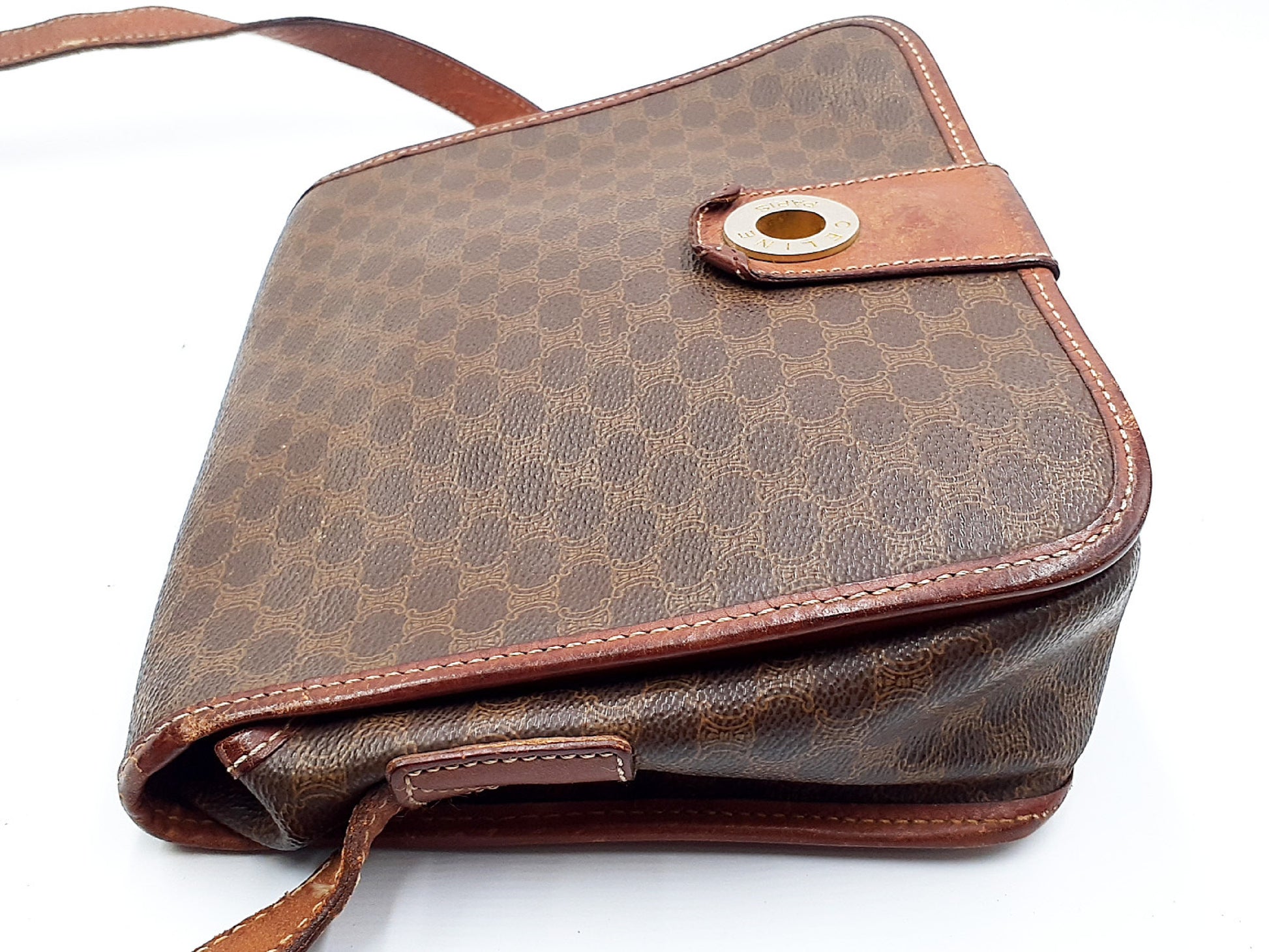 CELINE 5-Piece Set Macadam Pattern Leather Vintage Tote Bag Second Bag Tote Bag