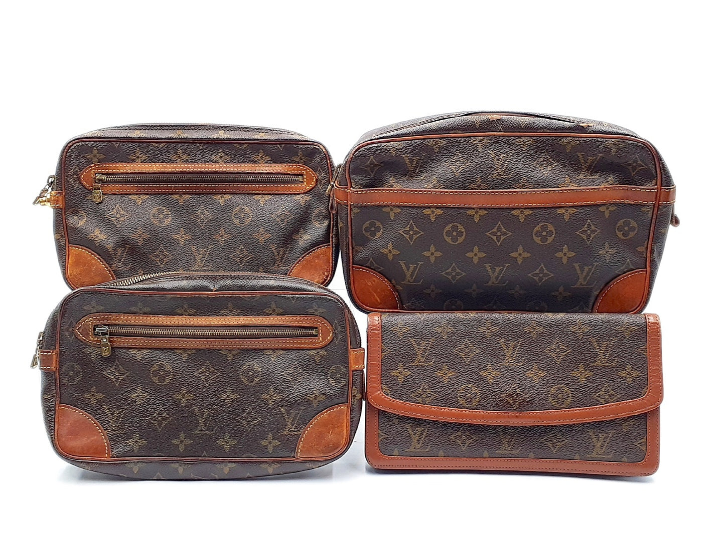 LOUIS VUITTON 4-Piece Set Monogram Marli Dragone Compiegne 28 Pochette Damm Second Bag