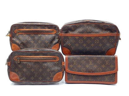LOUIS VUITTON 4-Piece Set Monogram Marli Dragone Compiegne 28 Pochette Damm Second Bag