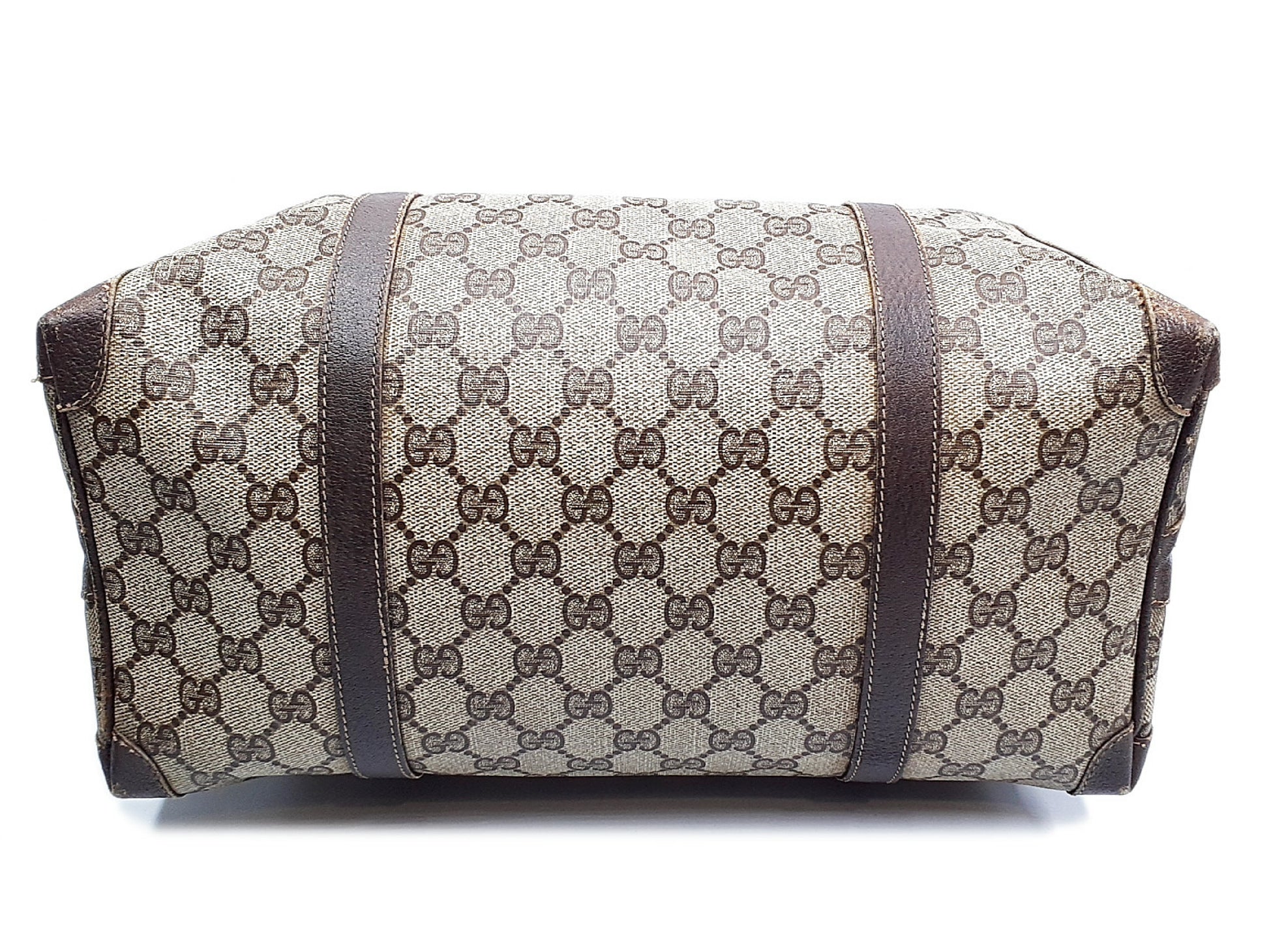 GUCCI 3-Piece Set GG Supreme Sherry Line Gold Hardware Vintage Handbag Shoulder Bag