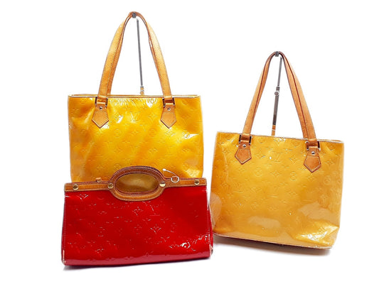 LOUIS VUITTON 3-Piece Verni Houston Roxbury Drive Purse