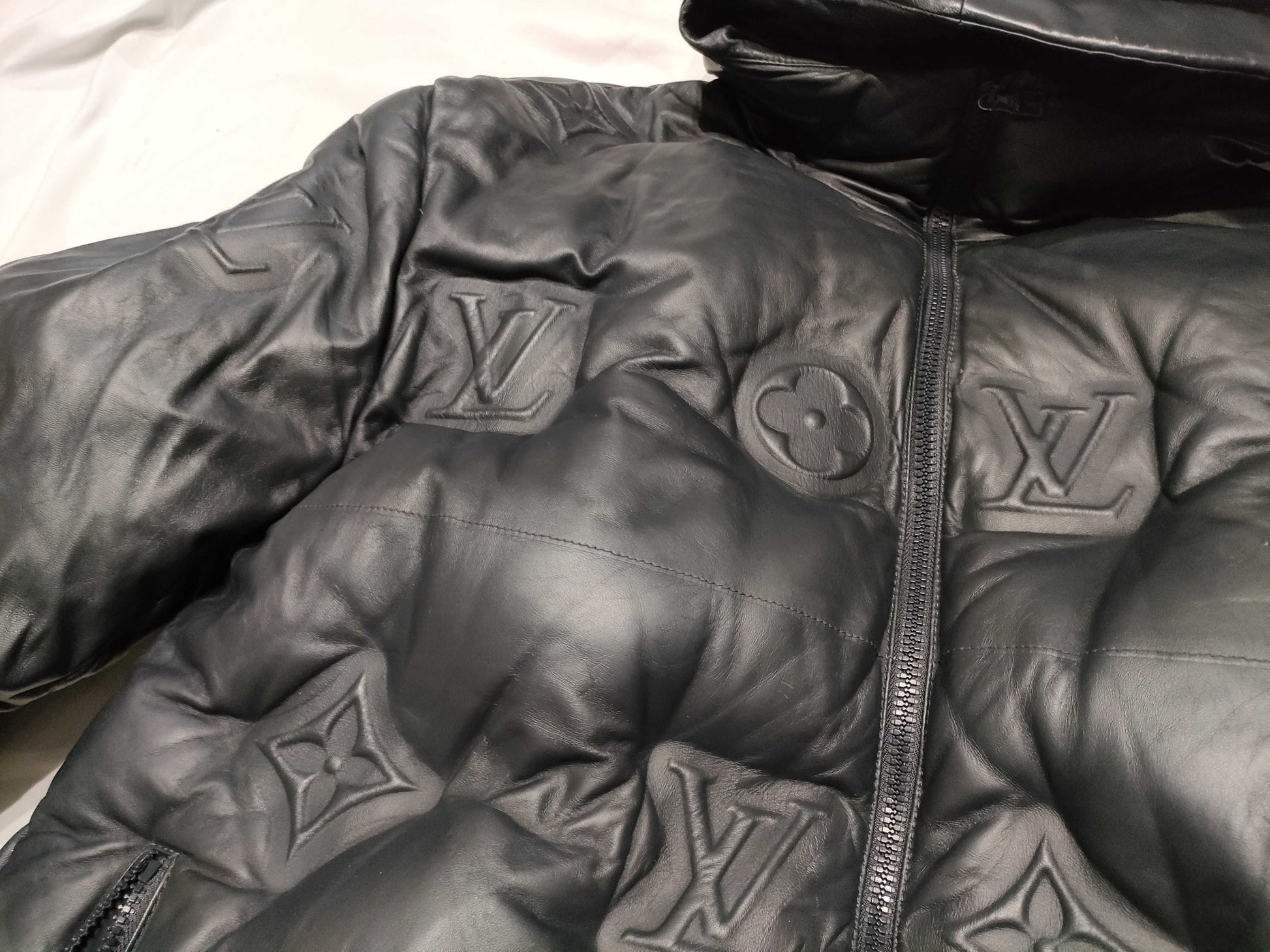LOUIS VUITTON Vuitton Monogram Leather Down Jacket Jacket