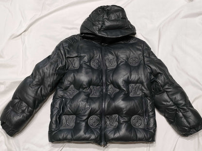 LOUIS VUITTON Vuitton Monogram Leather Down Jacket Jacket
