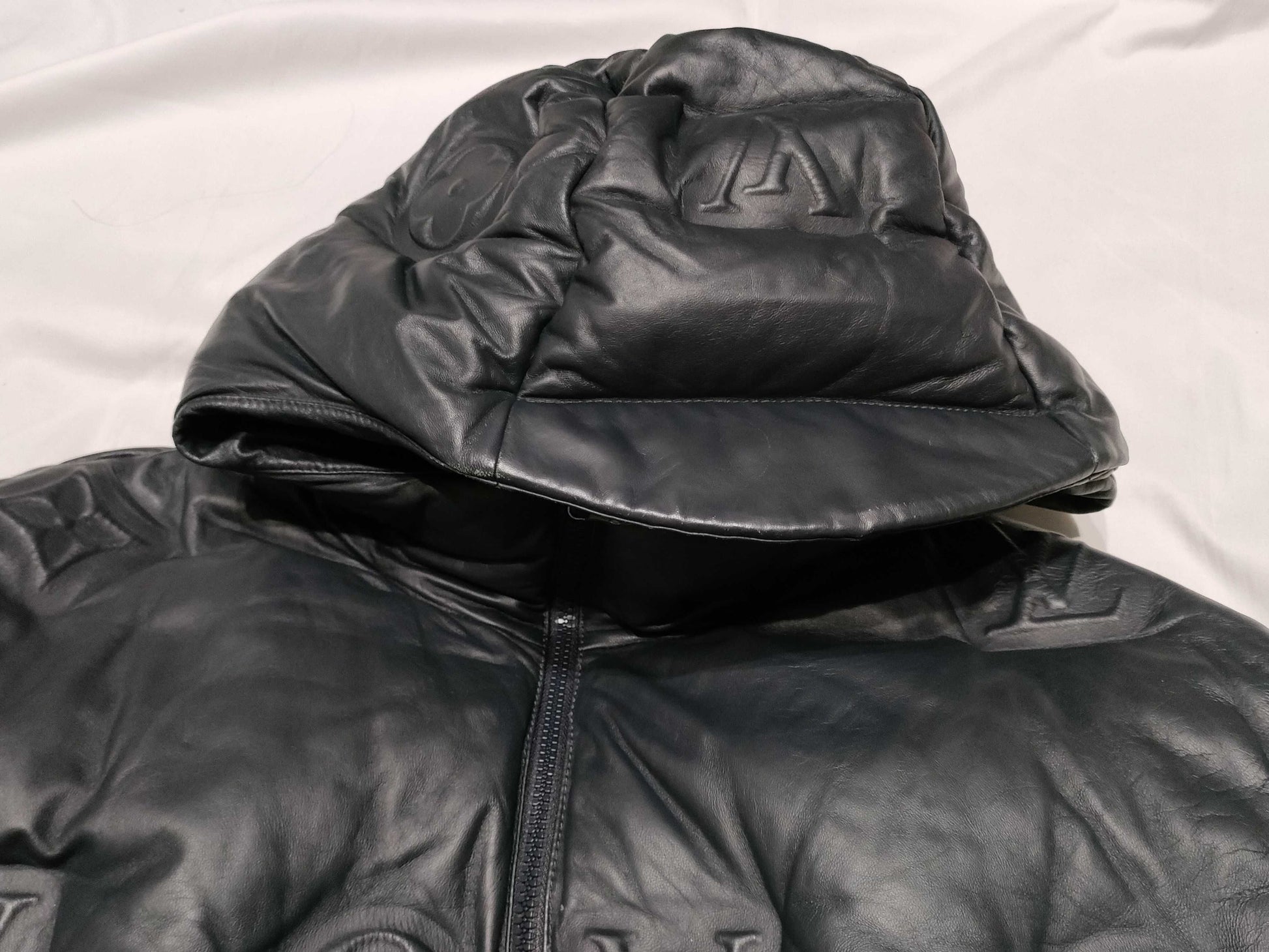 LOUIS VUITTON Vuitton Monogram Leather Down Jacket Jacket
