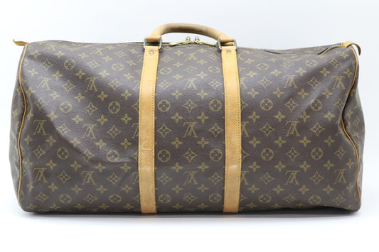 LOUIS VUITTON Monogram Keepall 55 Boston Bag