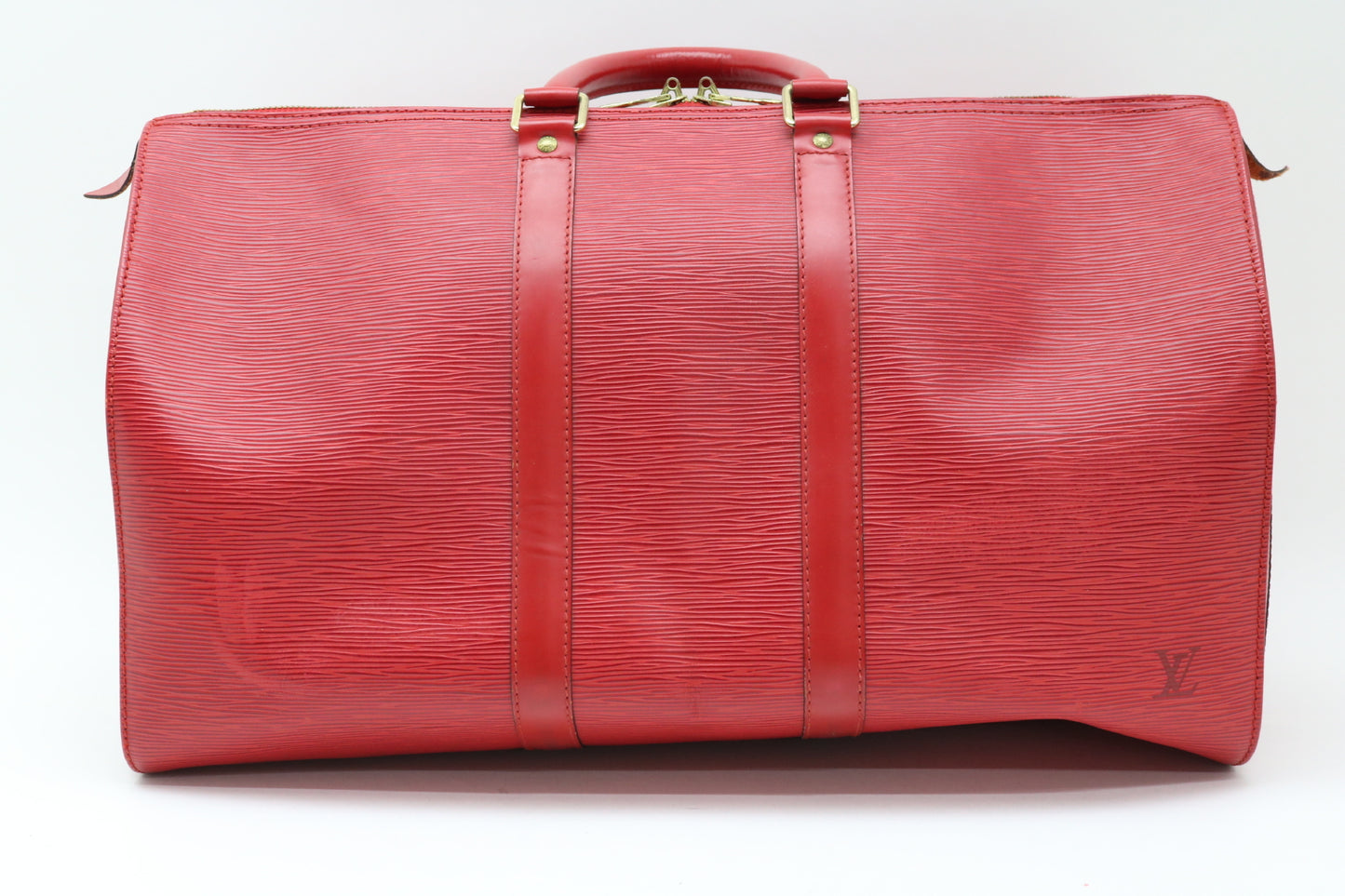 LOUIS VUITTON Epi Castilian Red Keepall 45 Boston Bag