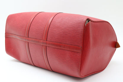 LOUIS VUITTON Epi Castilian Red Keepall 45 Boston Bag