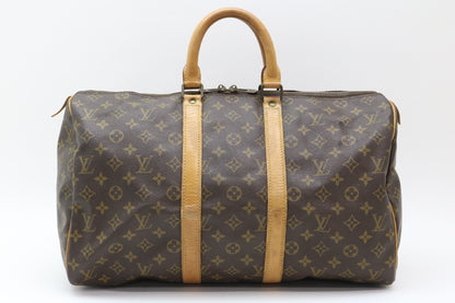 LOUIS VUITTON Monogram Keepall 45 Boston Bag