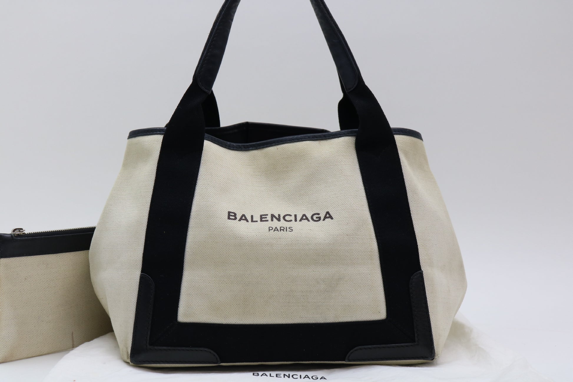 BALENCIAGA canvas x leather tote bag