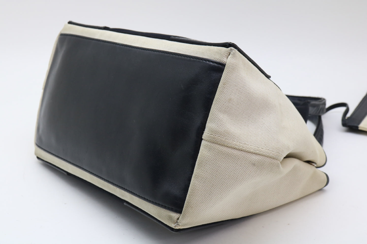 BALENCIAGA canvas x leather tote bag