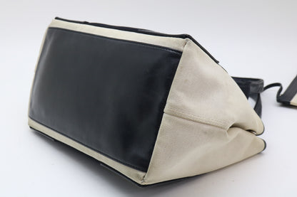 BALENCIAGA canvas x leather tote bag