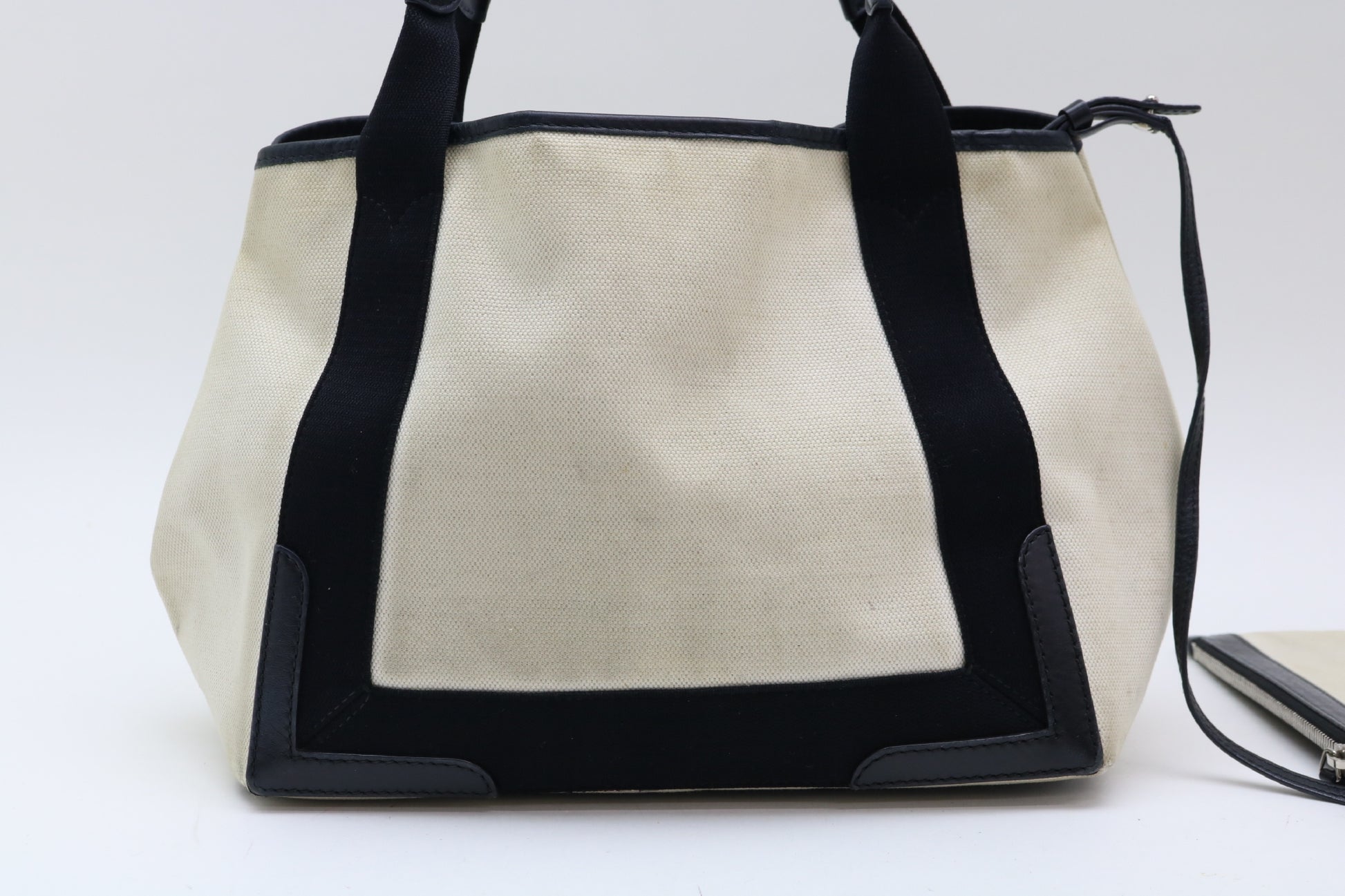 BALENCIAGA canvas x leather tote bag