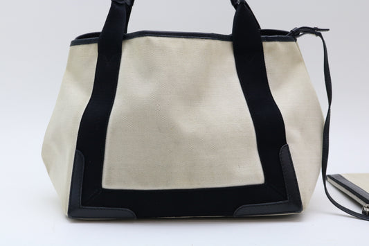 BALENCIAGA canvas x leather tote bag