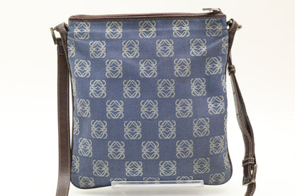 LOEWE Anagram Denim Sacoche Shoulder Bag