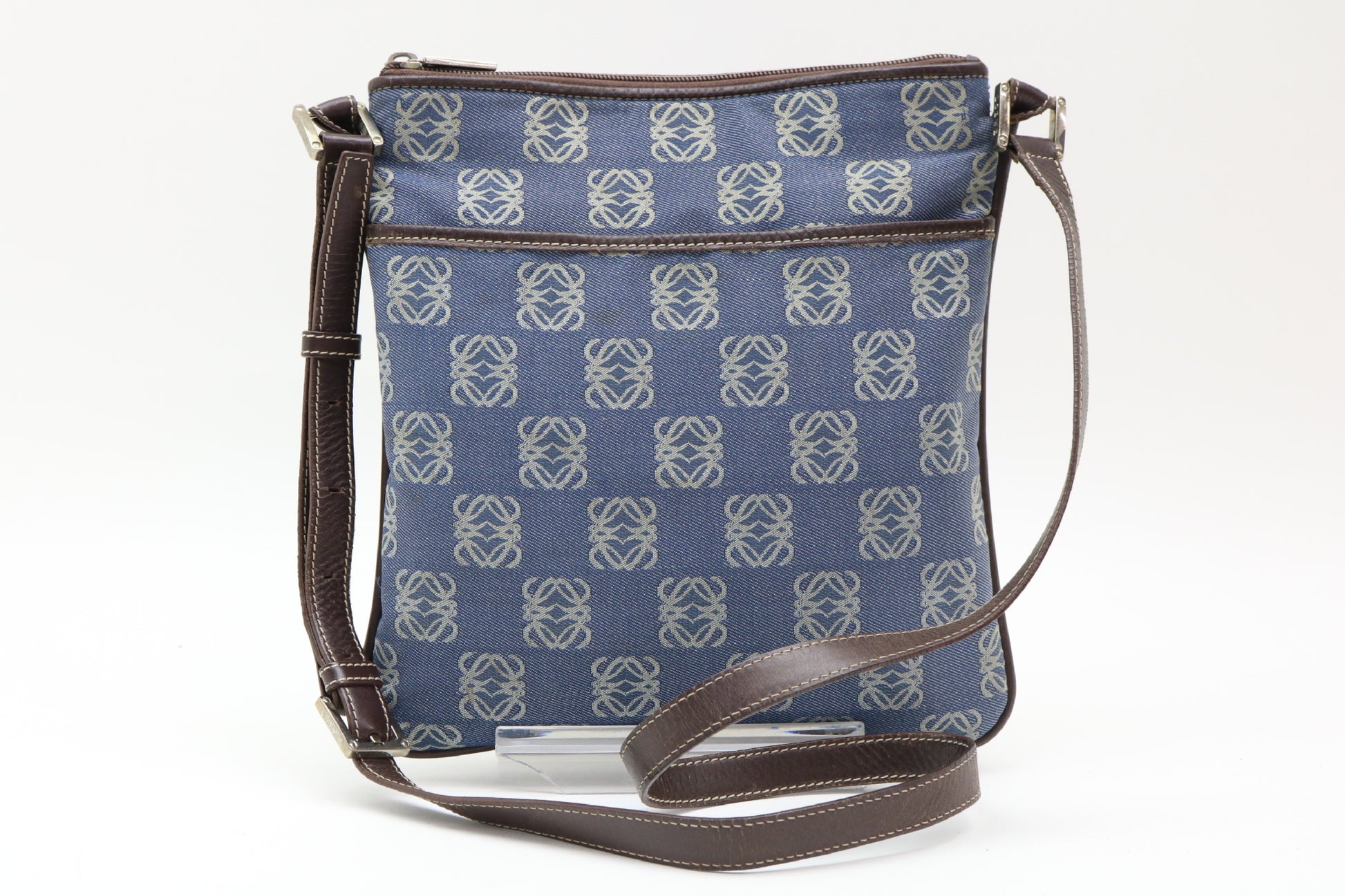 LOEWE Anagram Denim Sacoche Shoulder Bag