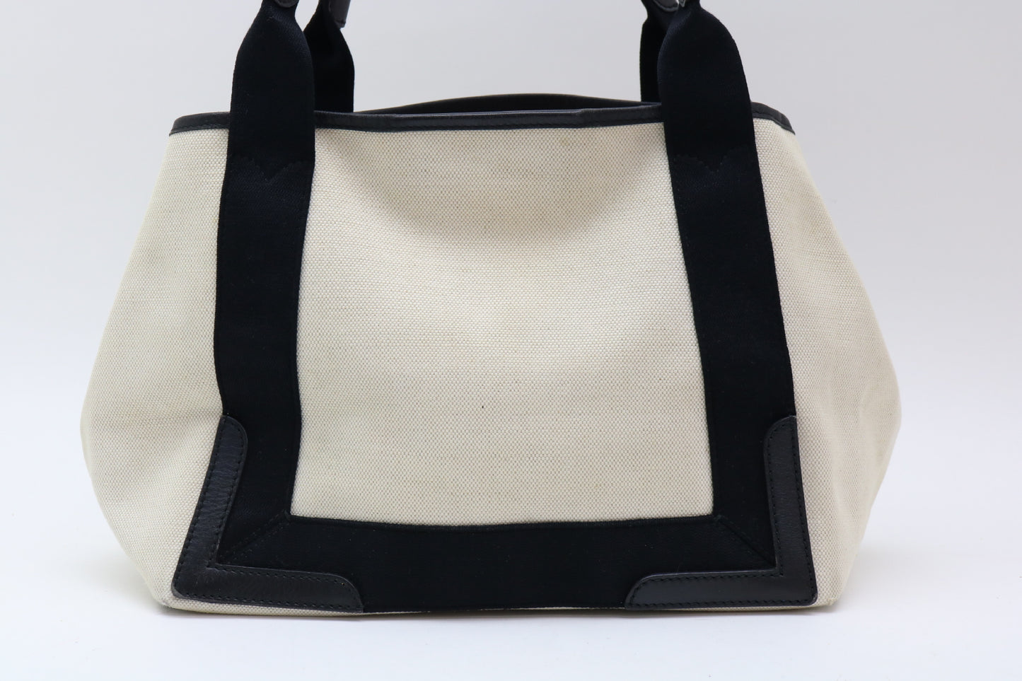 BALENCIAGA Cabas canvas and leather tote bag