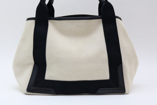 BALENCIAGA Cabas canvas and leather tote bag