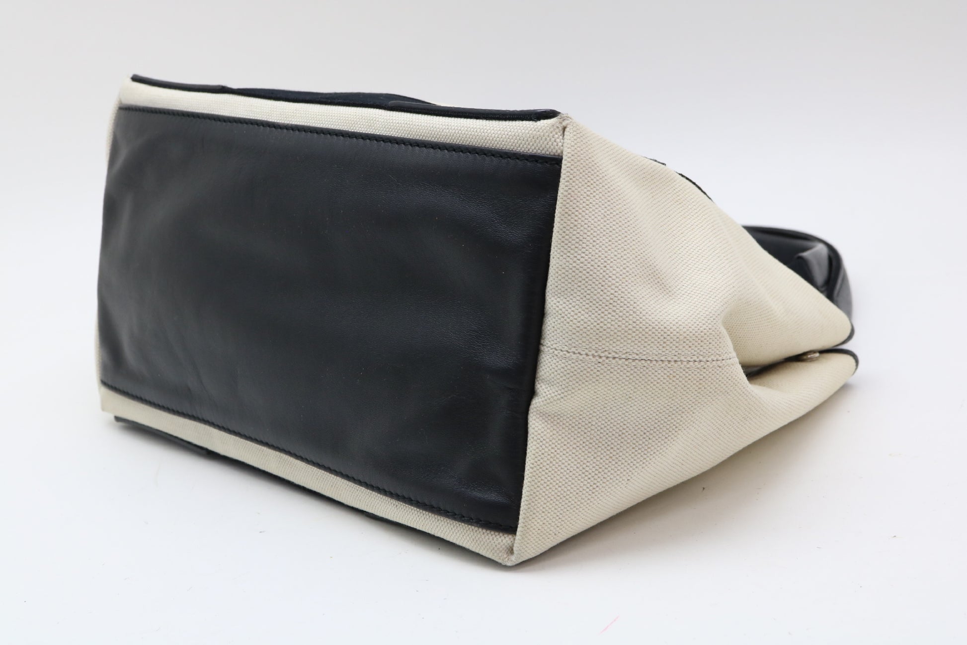 BALENCIAGA Cabas canvas and leather tote bag