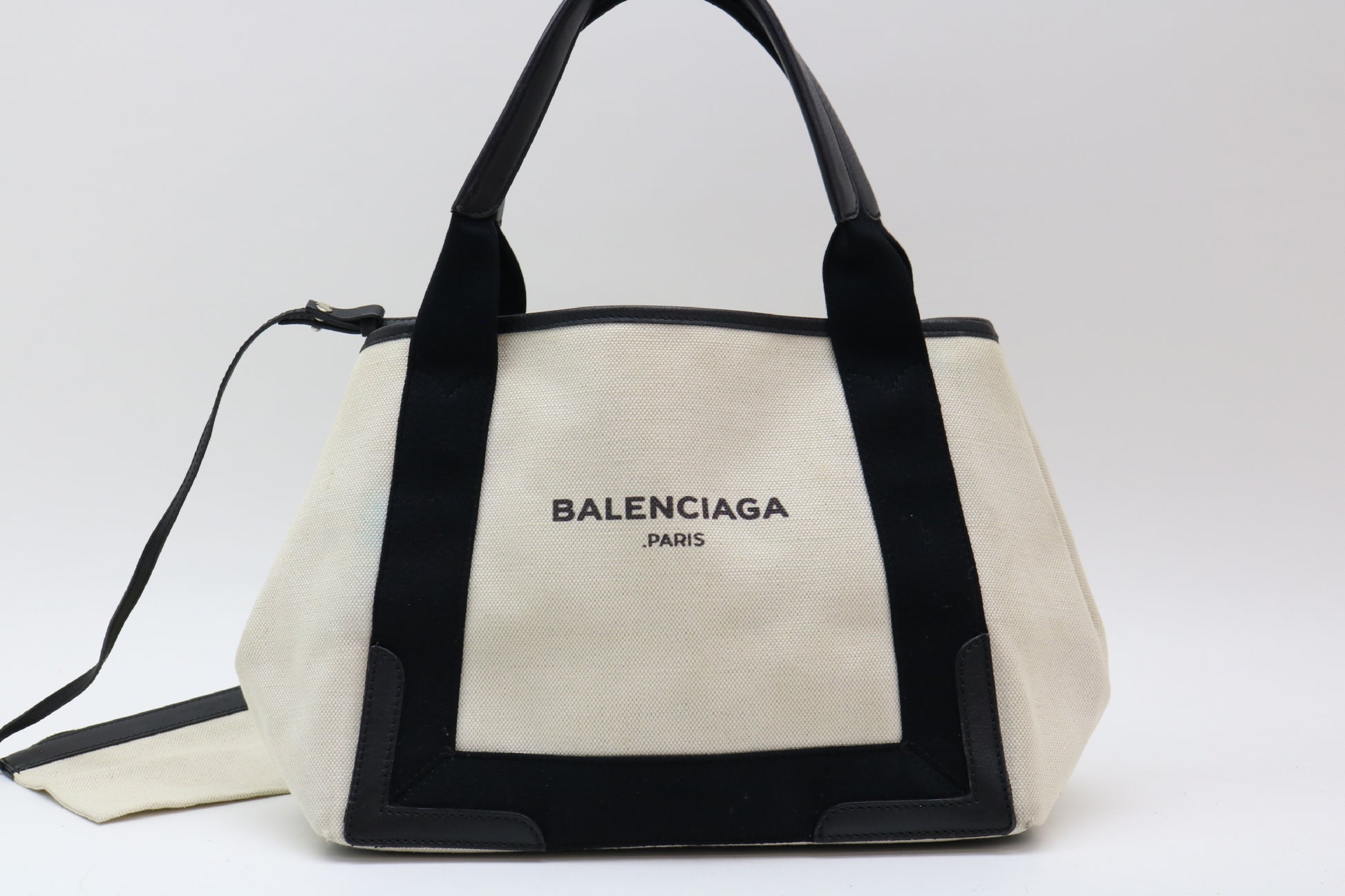 BALENCIAGA Cabas canvas and leather tote bag