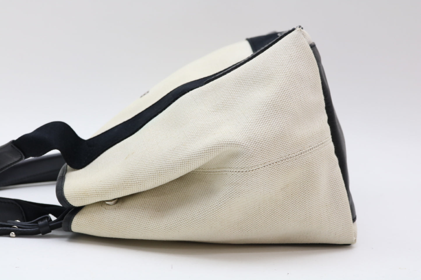 BALENCIAGA Cabas canvas and leather tote bag