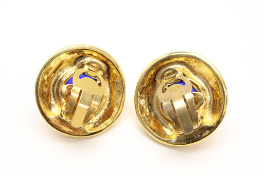CHANEL Coco Mark Color Stone 93P Earrings
