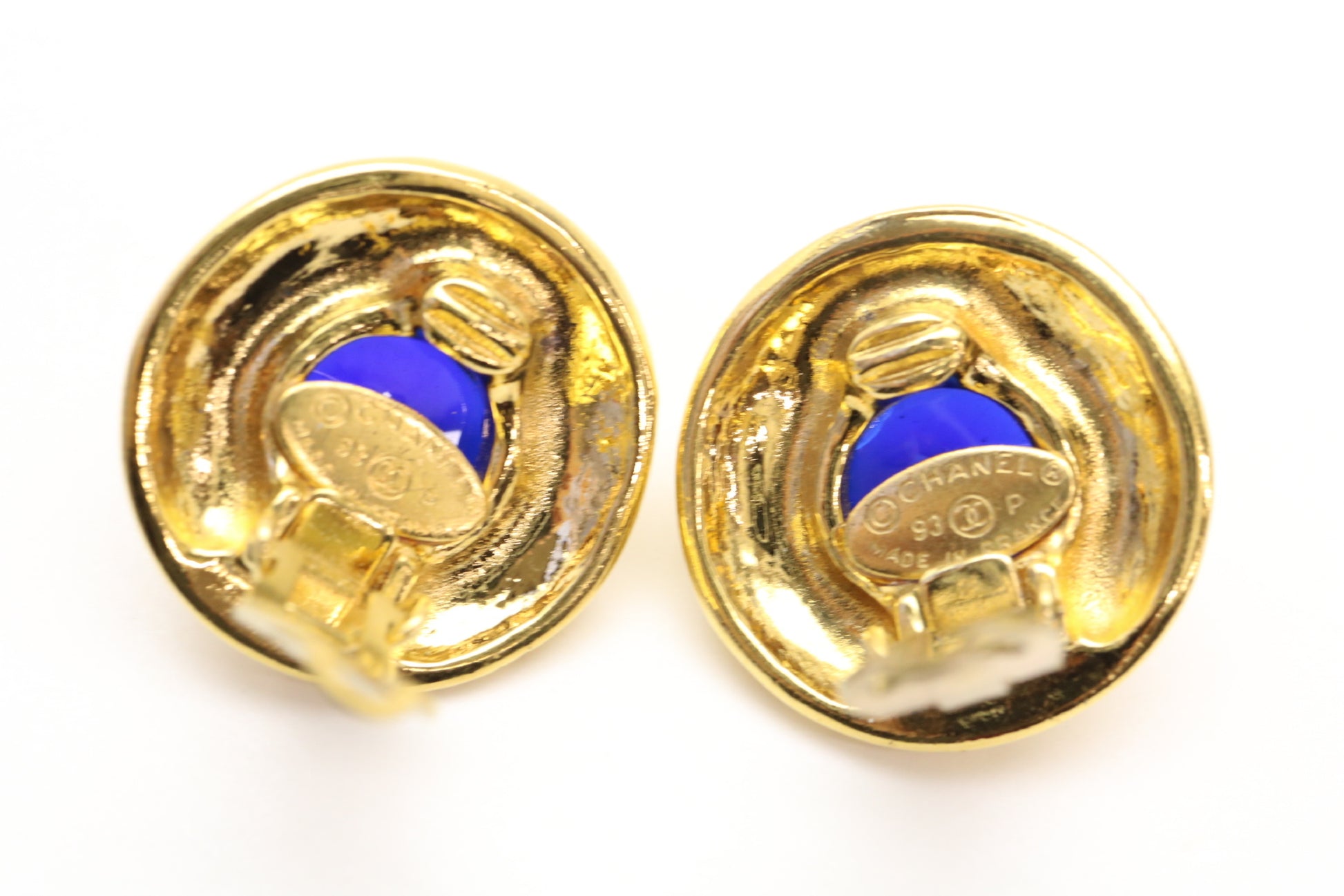 CHANEL Coco Mark Color Stone 93P Earrings