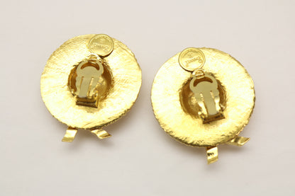 CHANEL straw hat earrings