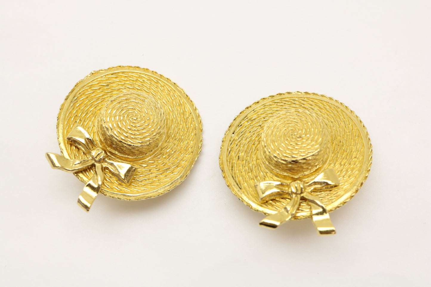 CHANEL straw hat earrings