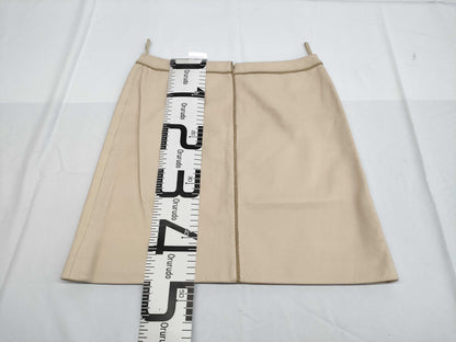 CHANEL CHANEL Leather Skirt Beige Skirt
