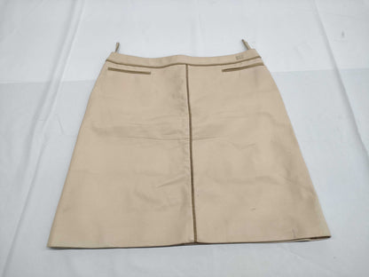 CHANEL CHANEL Leather Skirt Beige Skirt