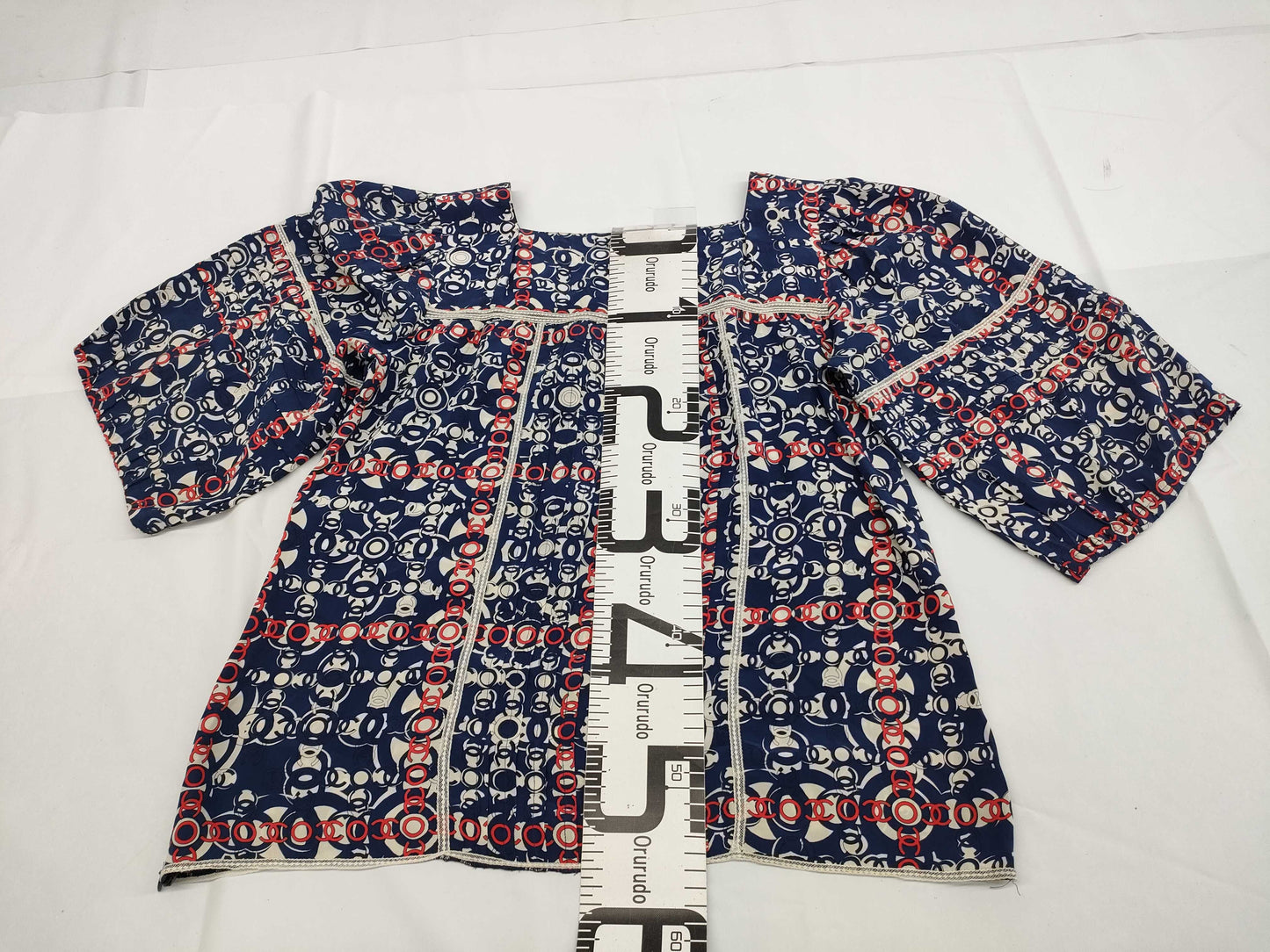 CHANEL CHANEL Blouse Logo Print Navy Tops