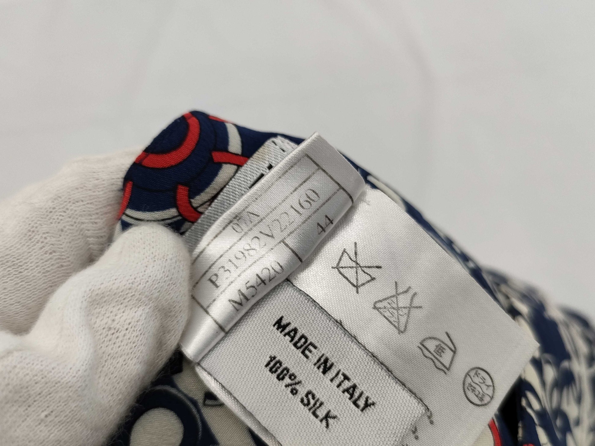 CHANEL CHANEL Blouse Logo Print Navy Tops