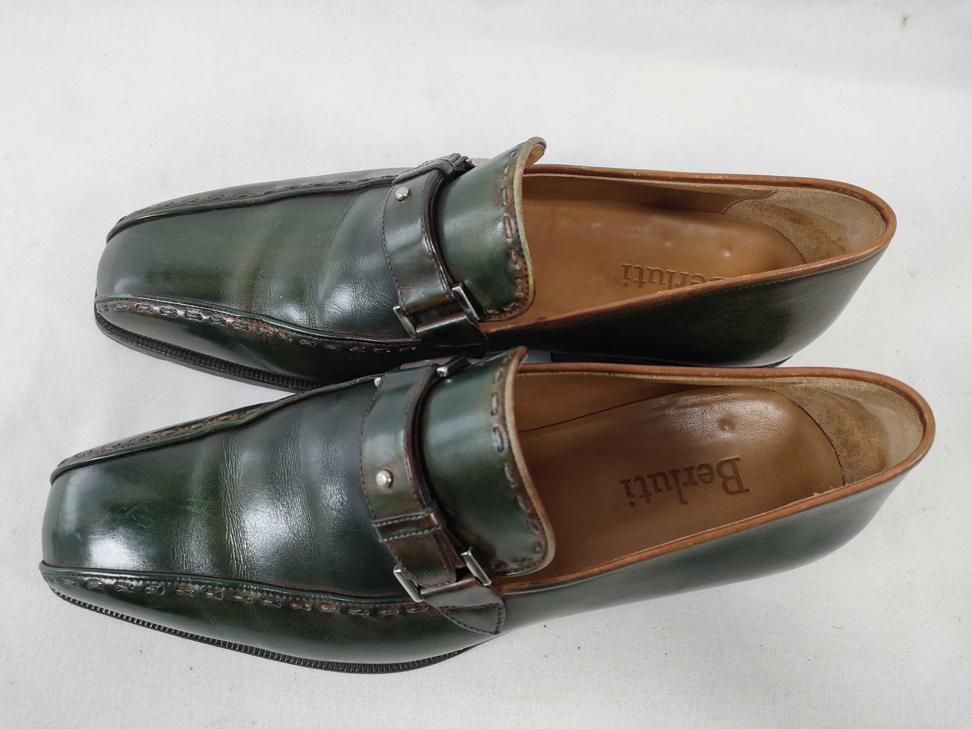 Berluti Berluti Leather Shoes Green Loafers